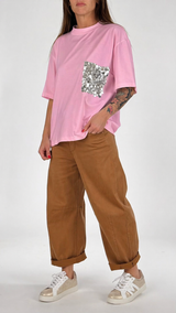 T- shirt m/m pailletes T