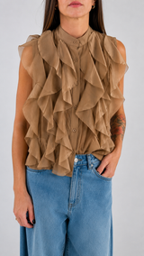 Camicia organza volant