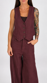 Gilet lino natural H.