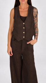 Gilet lino natural H.