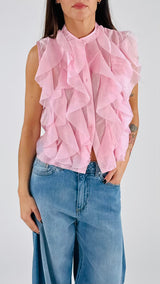 Camicia organza volant