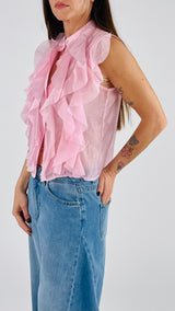 Camicia organza volant