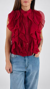 Camicia organza volant
