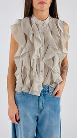 Camicia organza volant