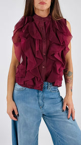 Camicia organza volant
