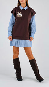 Abito felpa+popeline oxford Vic.