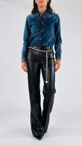 Pantalone ecopelle catena T.