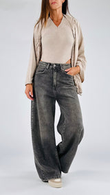 Jeans Giusy noir sabbiato