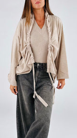 Cardigan coulisse cappuccio Vic.