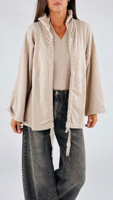 Cardigan coulisse cappuccio Vic.