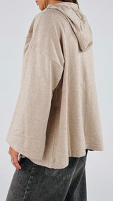 Cardigan coulisse cappuccio Vic.