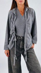 Cardigan coulisse cappuccio Vic.