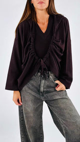 Cardigan coulisse cappuccio Vic.