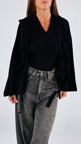 Cardigan coulisse cappuccio Vic.