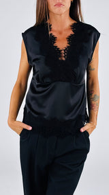 Camicina smanicata raso pizzo T.