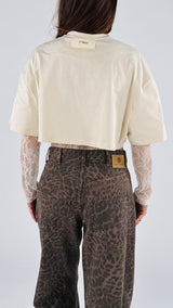 T-shirt crop+body pizzo H.