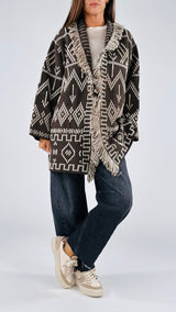 Cardigan etnico tramato T.