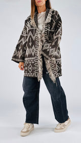 Cardigan etnico tramato T.