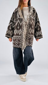 Cardigan etnico tramato T.