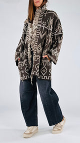 Cardigan etnico tramato T.