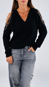 Maglia cut-out pizzo H