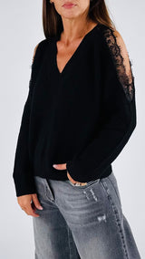 Maglia cut-out pizzo H