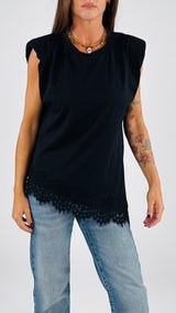 T-shirt spallina pizzo T.