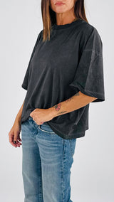 T-shirt over stone Vic.