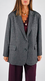 Giacca microresca borchie Vic.