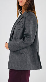 Giacca microresca borchie Vic.