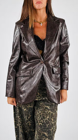 Giacca ecopelle invecchiata H.