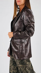 Giacca ecopelle invecchiata H.