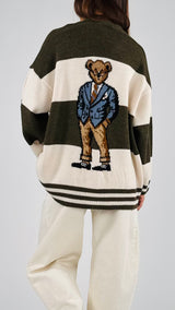 Cardigan righe orso H.