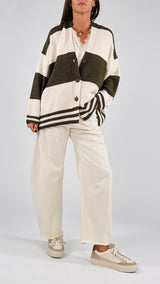 Cardigan righe orso H.