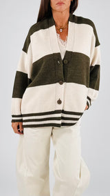 Cardigan righe orso H.