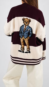 Cardigan righe orso H.