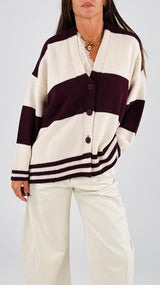 Cardigan righe orso H.