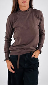 Maglia collo rouches H.