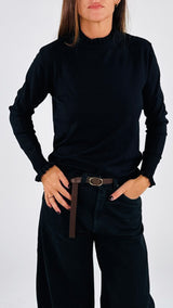 Maglia collo rouches H.