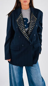 Giacca gessata borchie T.