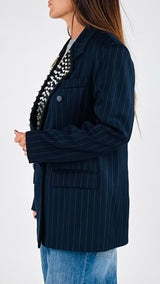 Giacca gessata borchie T.