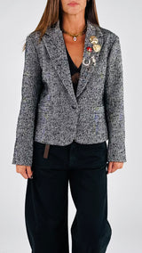 Giacca corta tweed resca T.