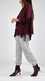 Giacca ecodainetto frange H.