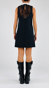 Abito scollo pizzo+colletto T.