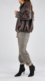 Bomber ecopelle invecchiato H.