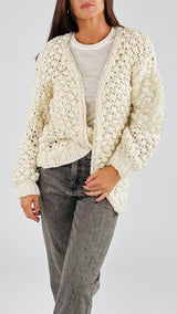 Cardigan punto pannocchia ricami