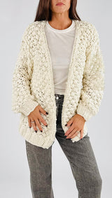 Cardigan punto pannocchia ricami