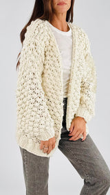 Cardigan punto pannocchia ricami