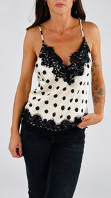 Top lingerie raso pois T.