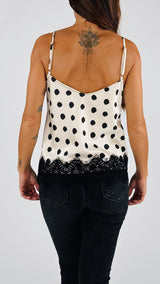 Top lingerie raso pois T.